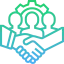Handshake icon representing team collaboration