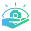 Hand holding a lightbulb icon representing our vision