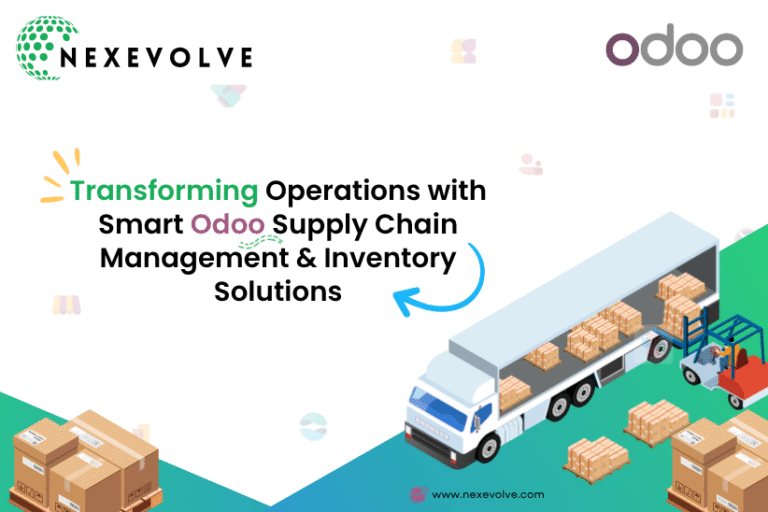 Truck being loaded with boxes by a forklift, representing Odoo supply chain management
