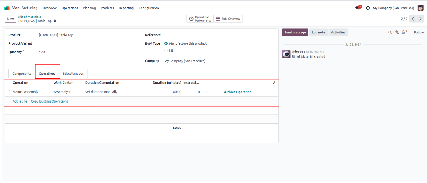 BOM-Odoo-Manufacturing